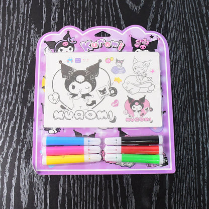 Coloring Book for Kids 6 Sheets with 6 Colorful Markers  (1 Set)